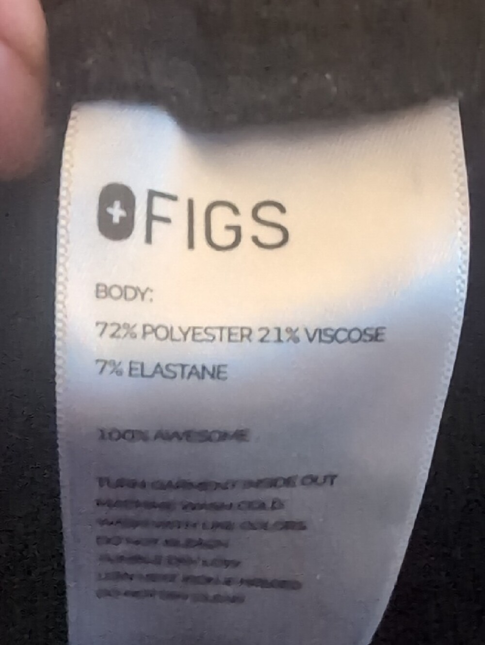 FIGS High-Waisted Yola Skinny Scrub Pants Black Size Large - Picture 2 of 7